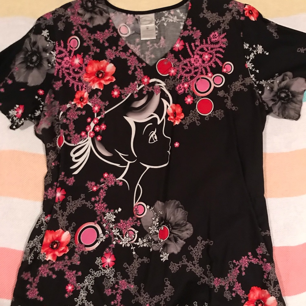 Women’s tinker bell scrub top
